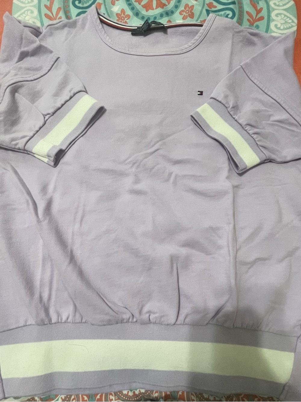 Tommy Hilfiger Light Lavender Crewneck with Signature Trim